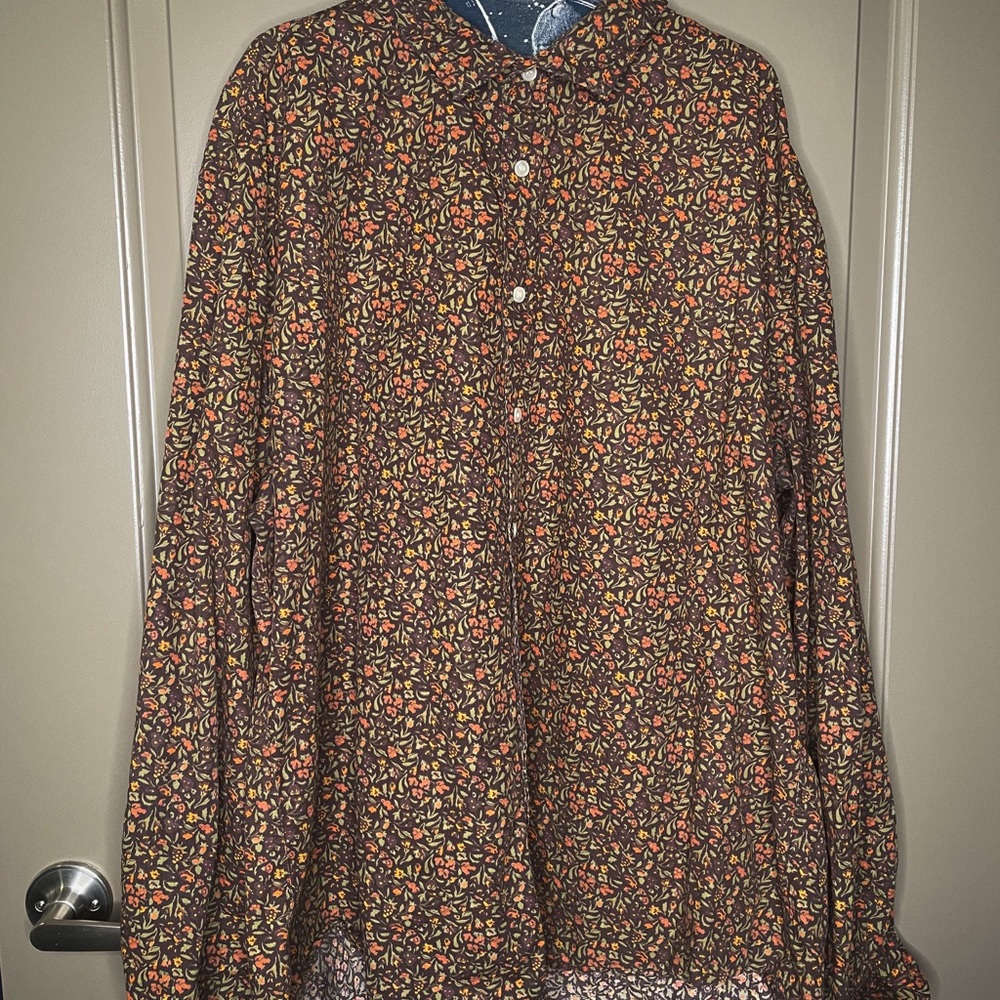 DOCKERS Men’s Laundered Floral buttoned Shirt 2XL